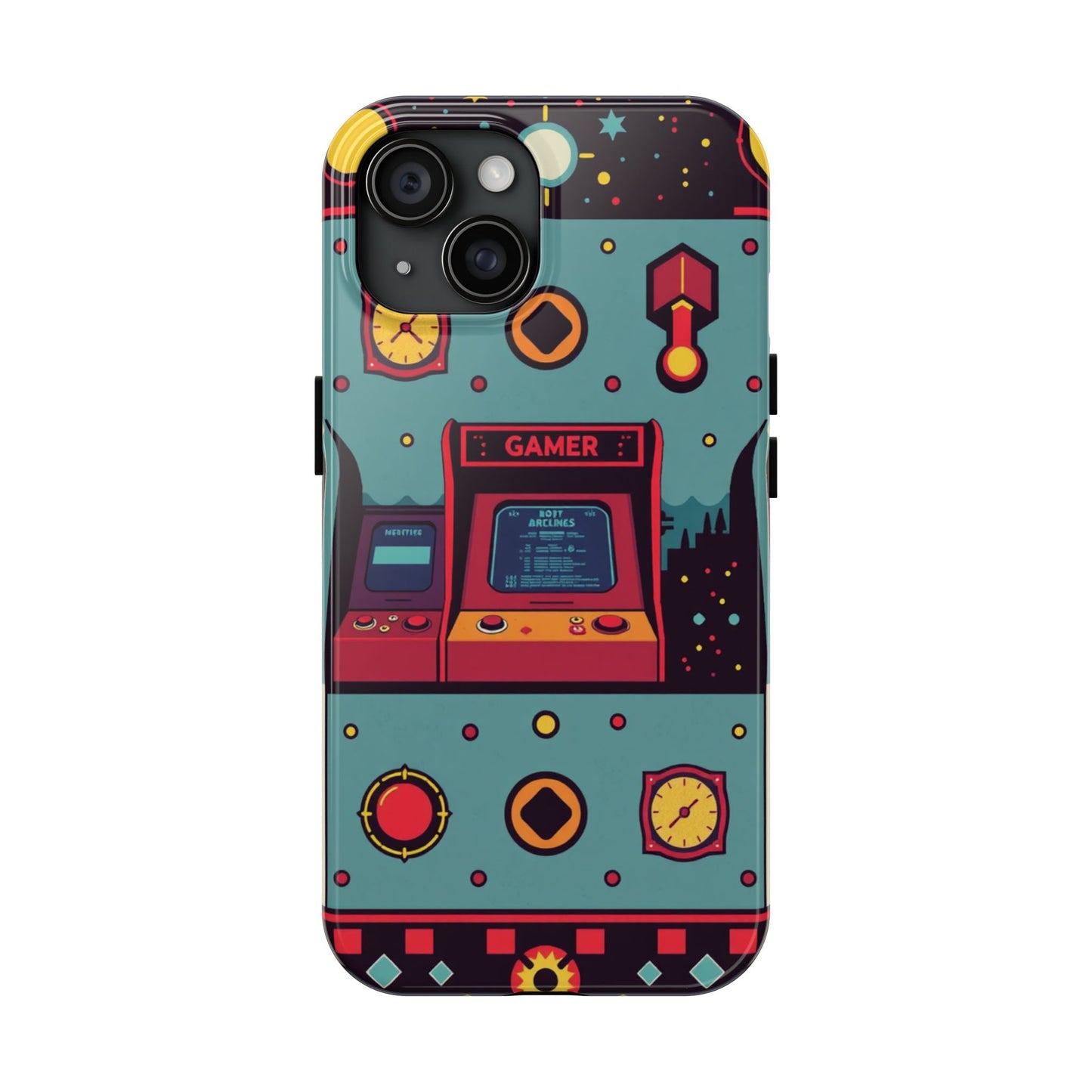 Retro Gamer Tough Phone Case - Vibrant Arcade Design for Gaming Enthusiasts - for iPhone