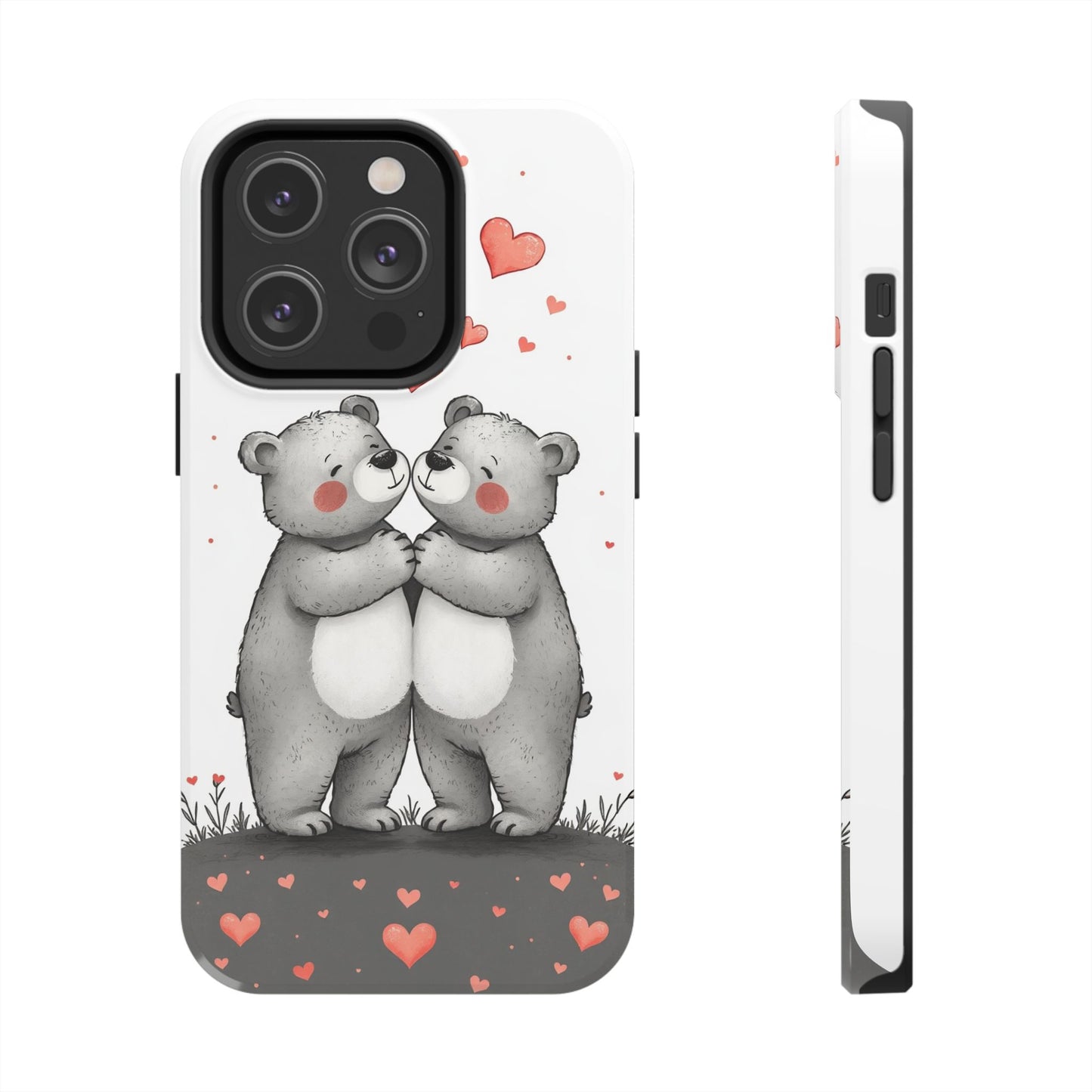Cute Bear Love Tough Phone Case - Perfect for Valentine's Day & Couples