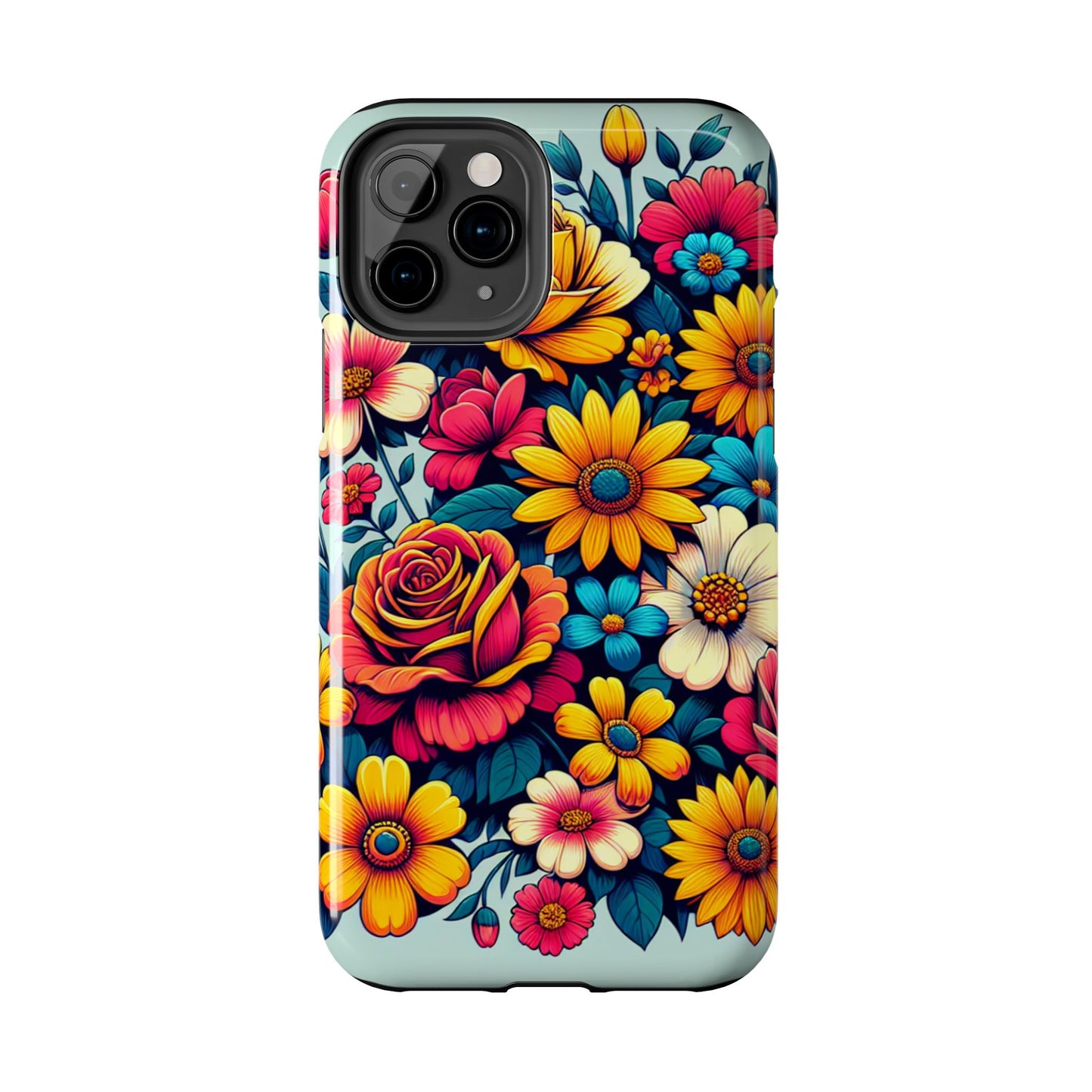 Vibrant Floral Tough Phone Case - Colorful Flower Design - for iPhone