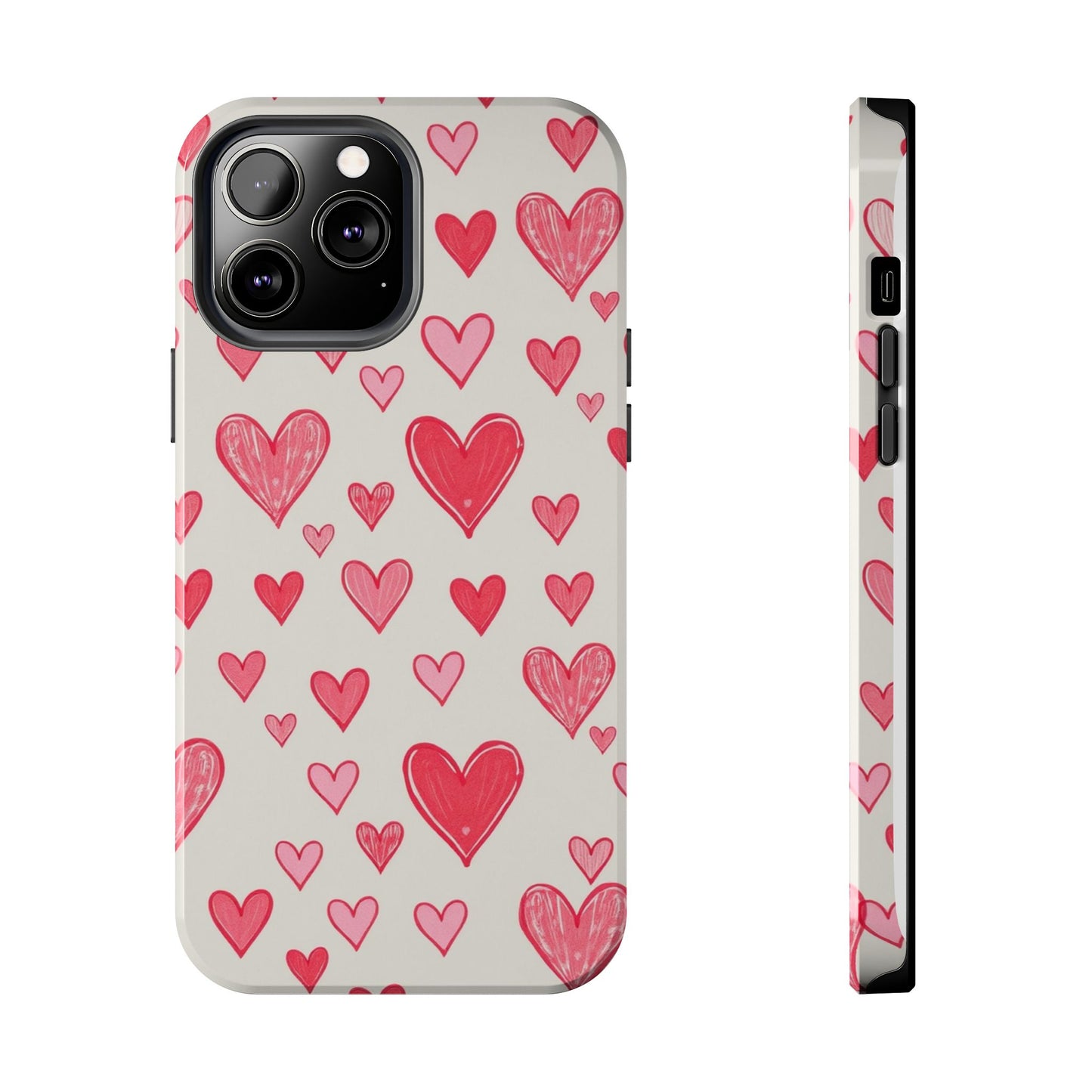 Heart Pattern Tough Phone Case - Cute and Stylish Protection