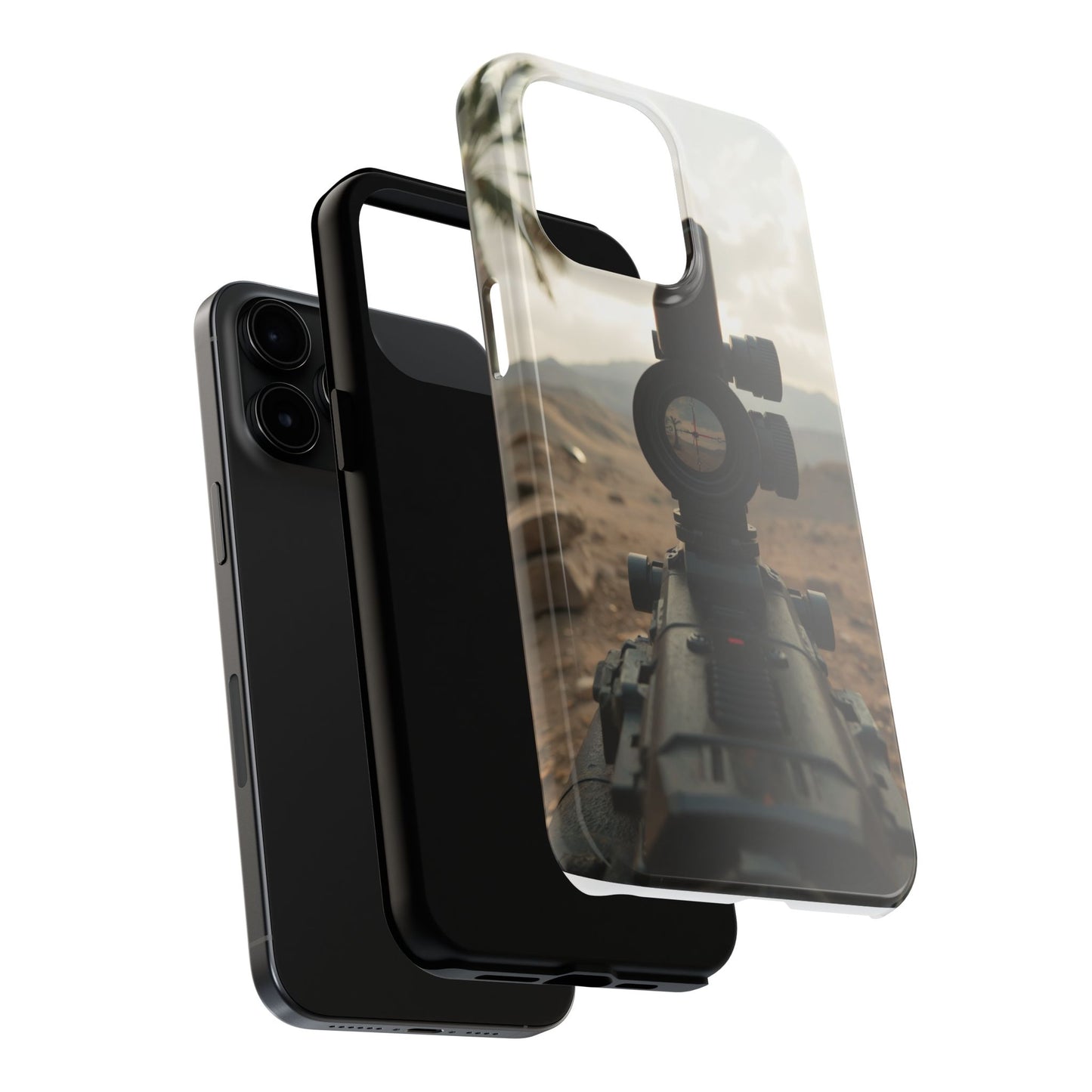 Tough Phone Case with Sniper Scope Design - Durable & Stylish Protection for Outdoors Enthusiasts