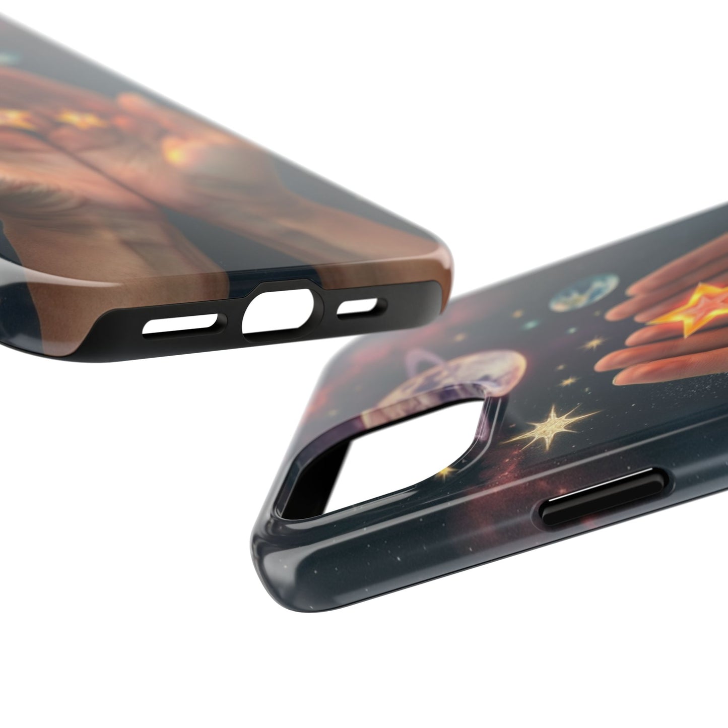 Galaxy Hands Tough Phone Case - Celestial Design for Star Lovers
