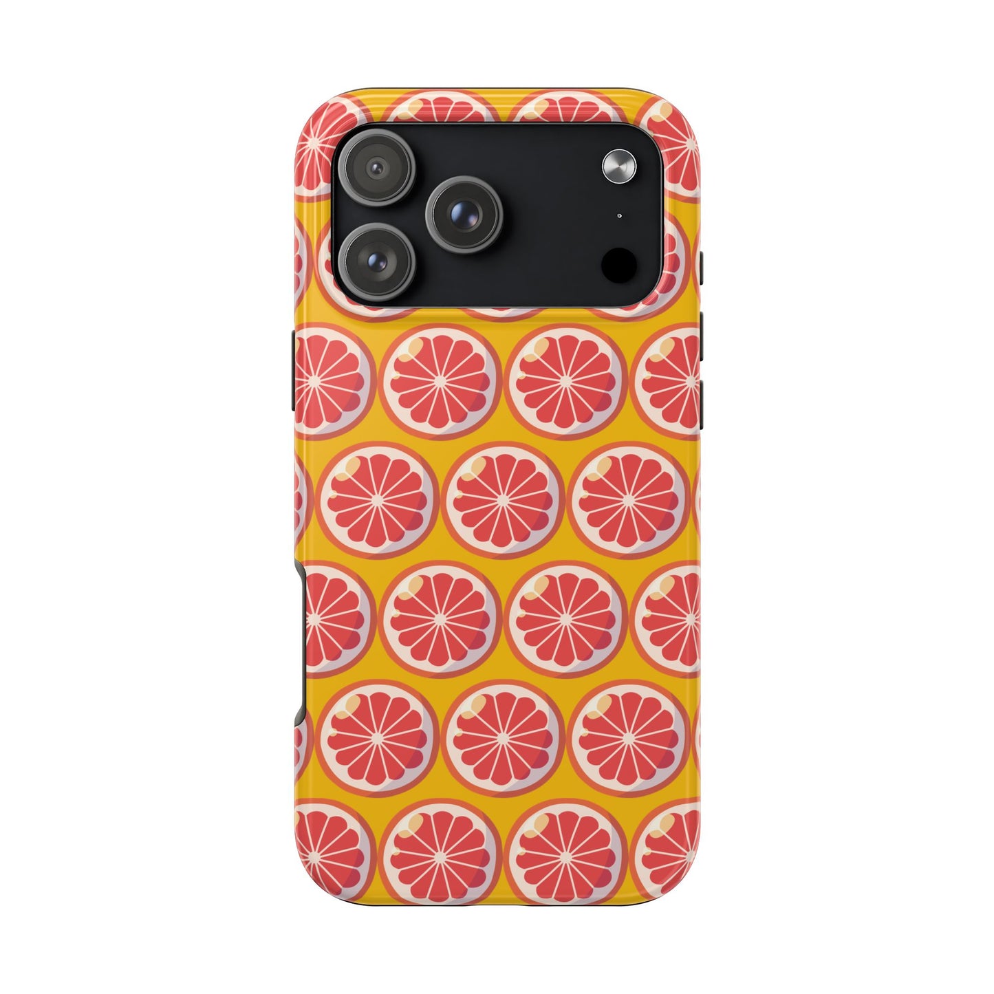 Citrus Pattern Tough Phone Case - Bright Grapefruit Design - for iPhone