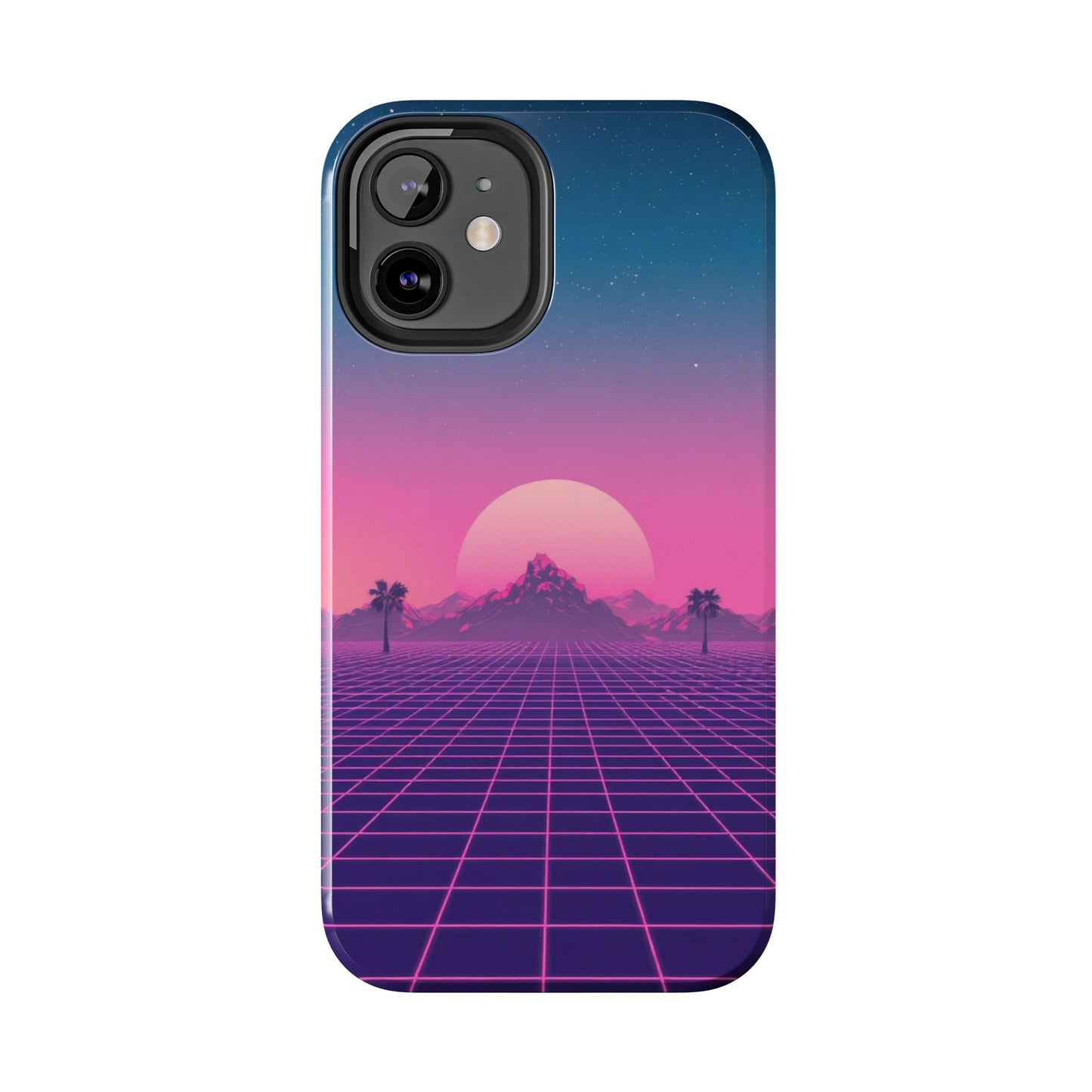Retro Aesthetic Tough Phone Case - Vibrant Sunset Design