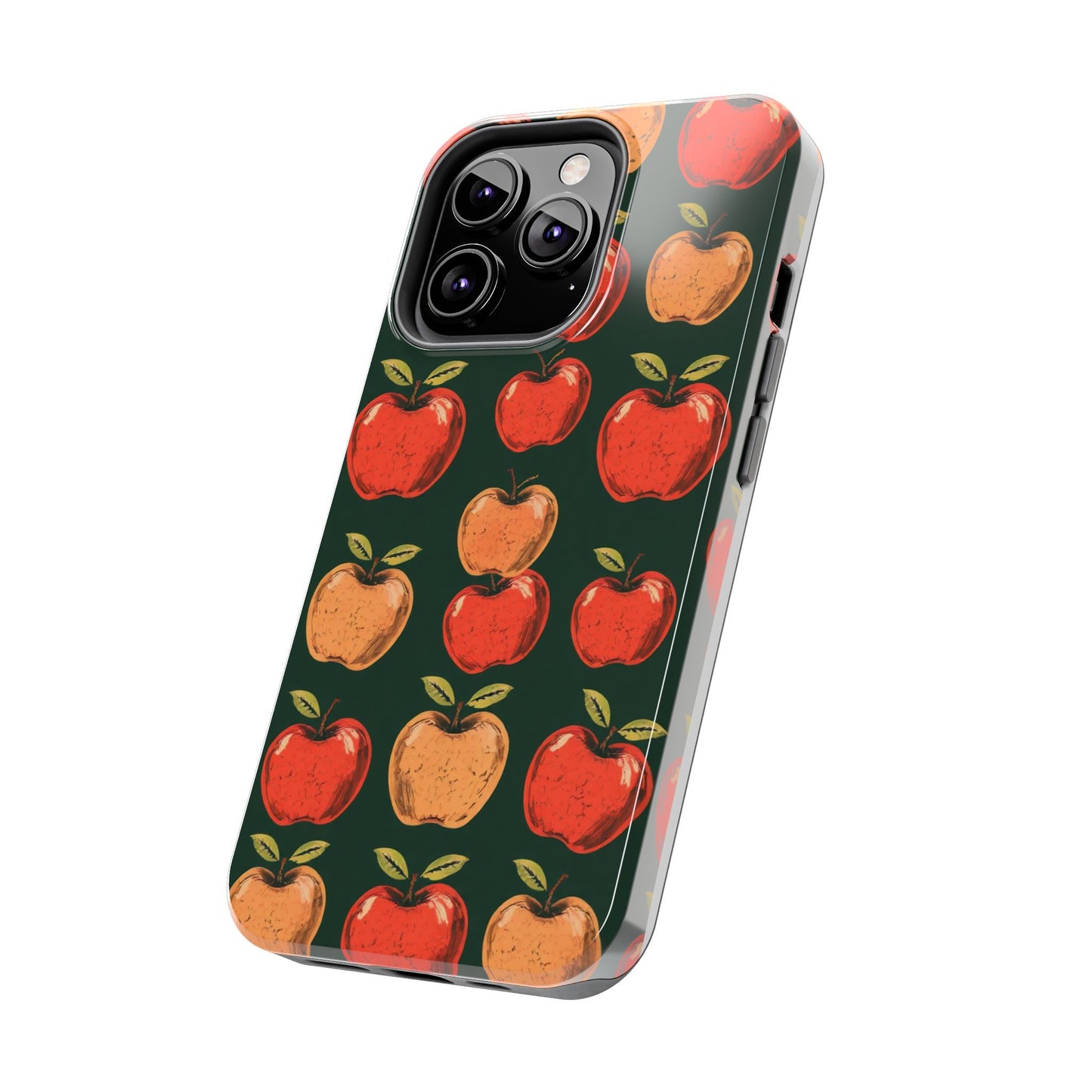 Apple Retro Pattern Tough Phone Case - Durable, Stylish, and Protective for Everyday Use - for iPhone