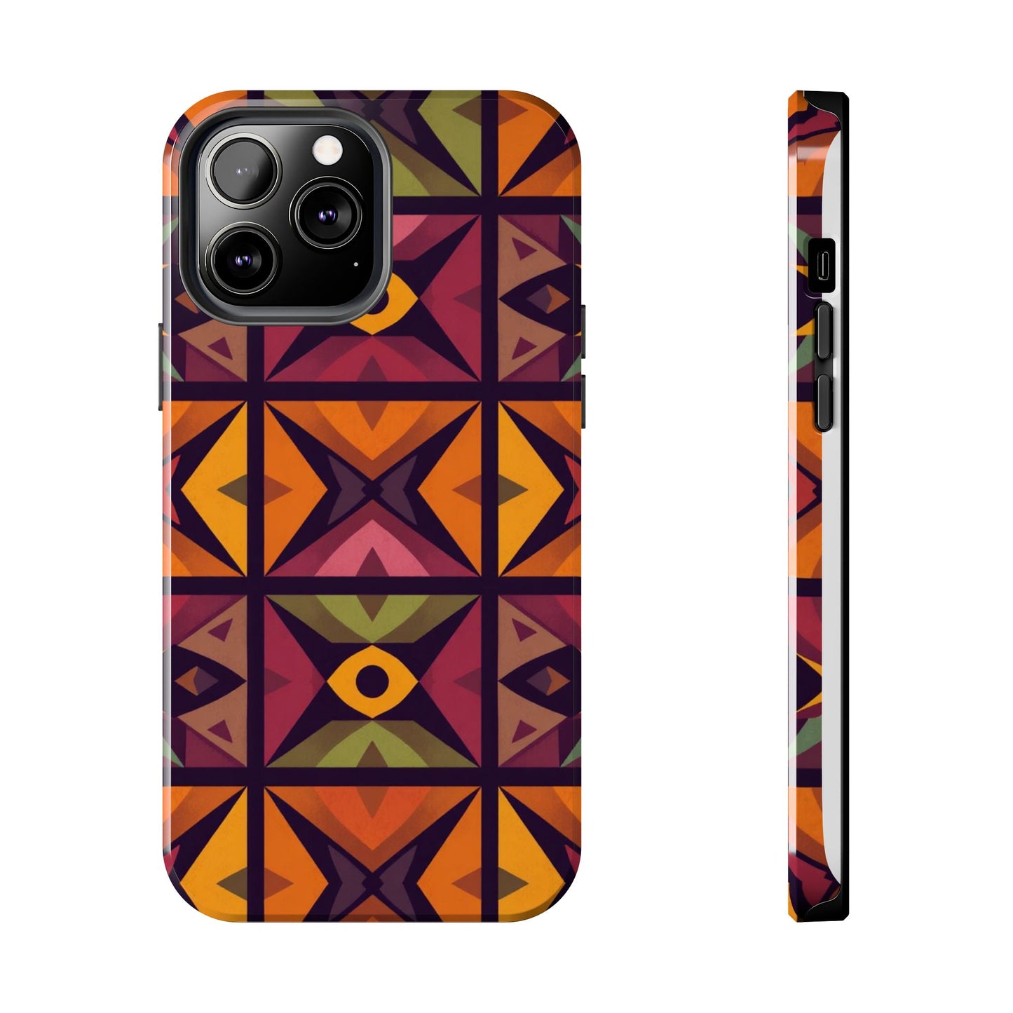 Vibrant Tribal Geometric Tough Phone Case - Colorful Protection for Your iPhone