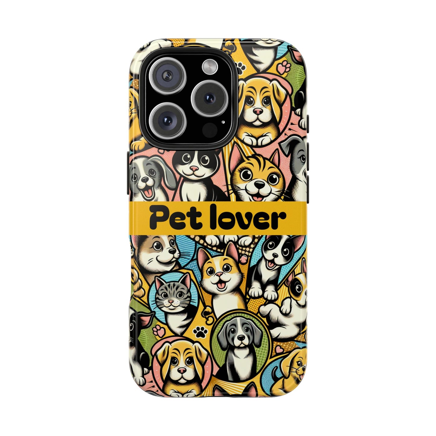 Pet Lover Tough Phone Case - Colorful Animal Design - for iPhone