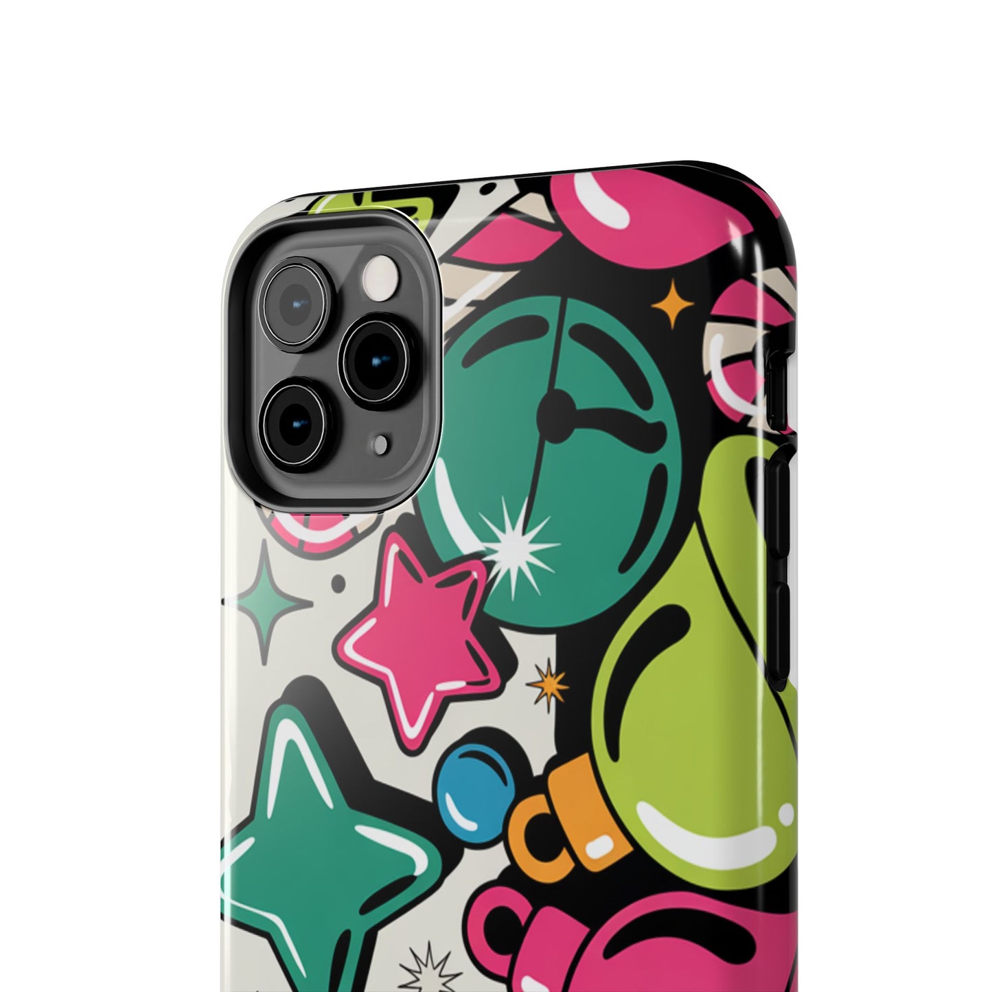 Retro 90's Colorful Bell Pattern Tough Phone Case for iPhones