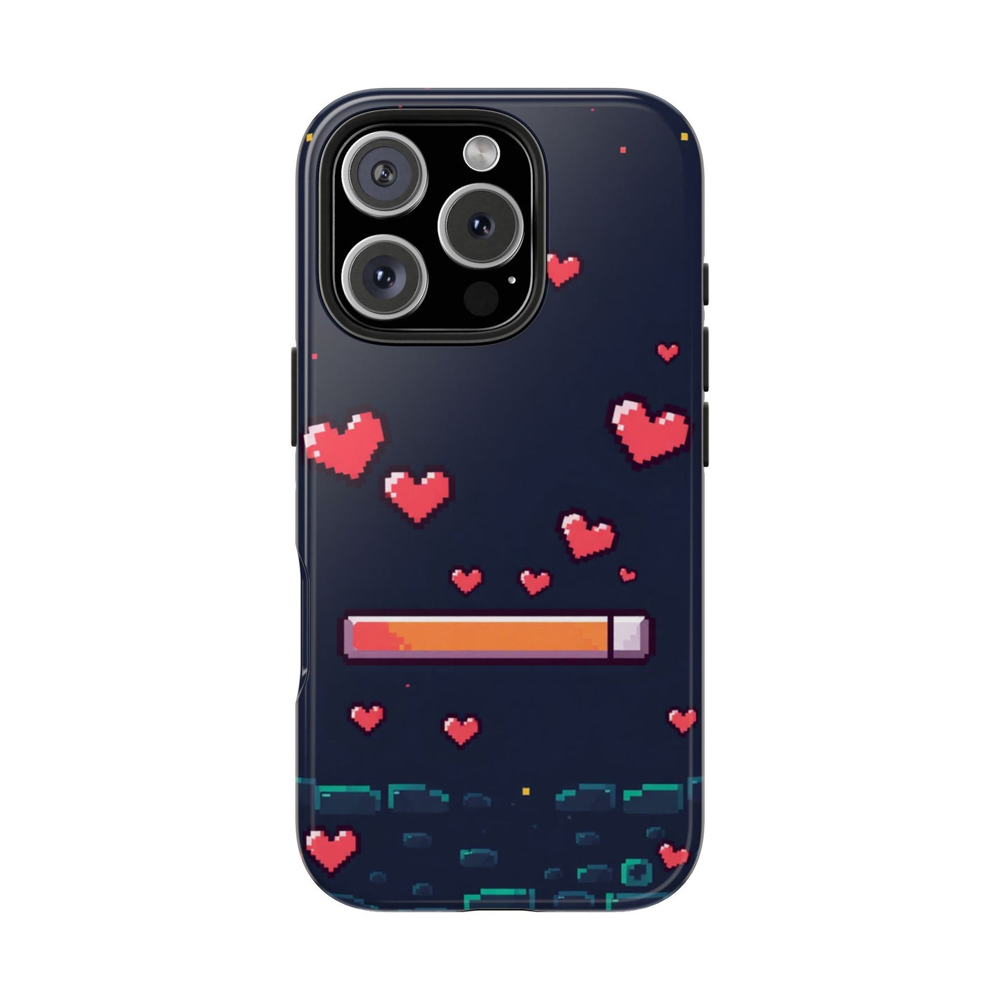 Pixel Heart Tough Phone Case - Retro Gamer Style for Valentine's Day