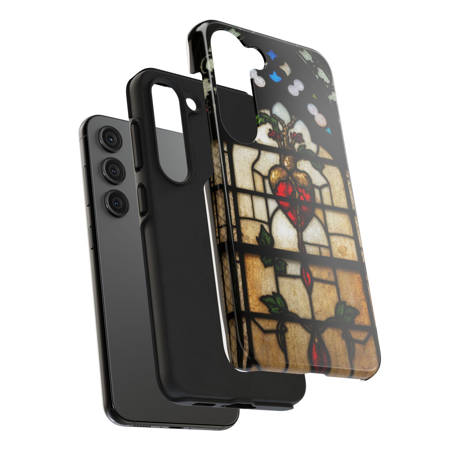 Stained Glass Heart Tough Phone Case - Unique Design for Protection & Style