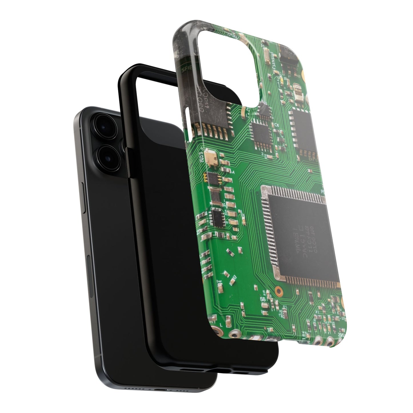 Circuit Board Tough Phone Case - Durable Tech Design