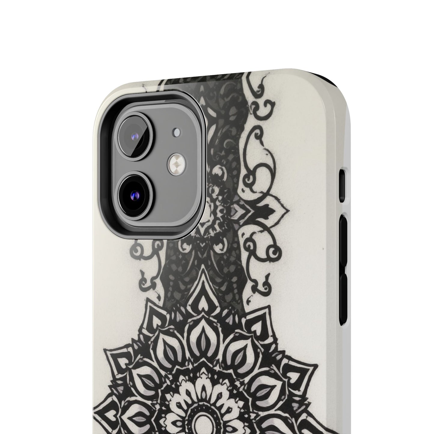 Stylish Tough Phone Cases with Dark Mandala Design - Durable and Unique Protection - for iPhone