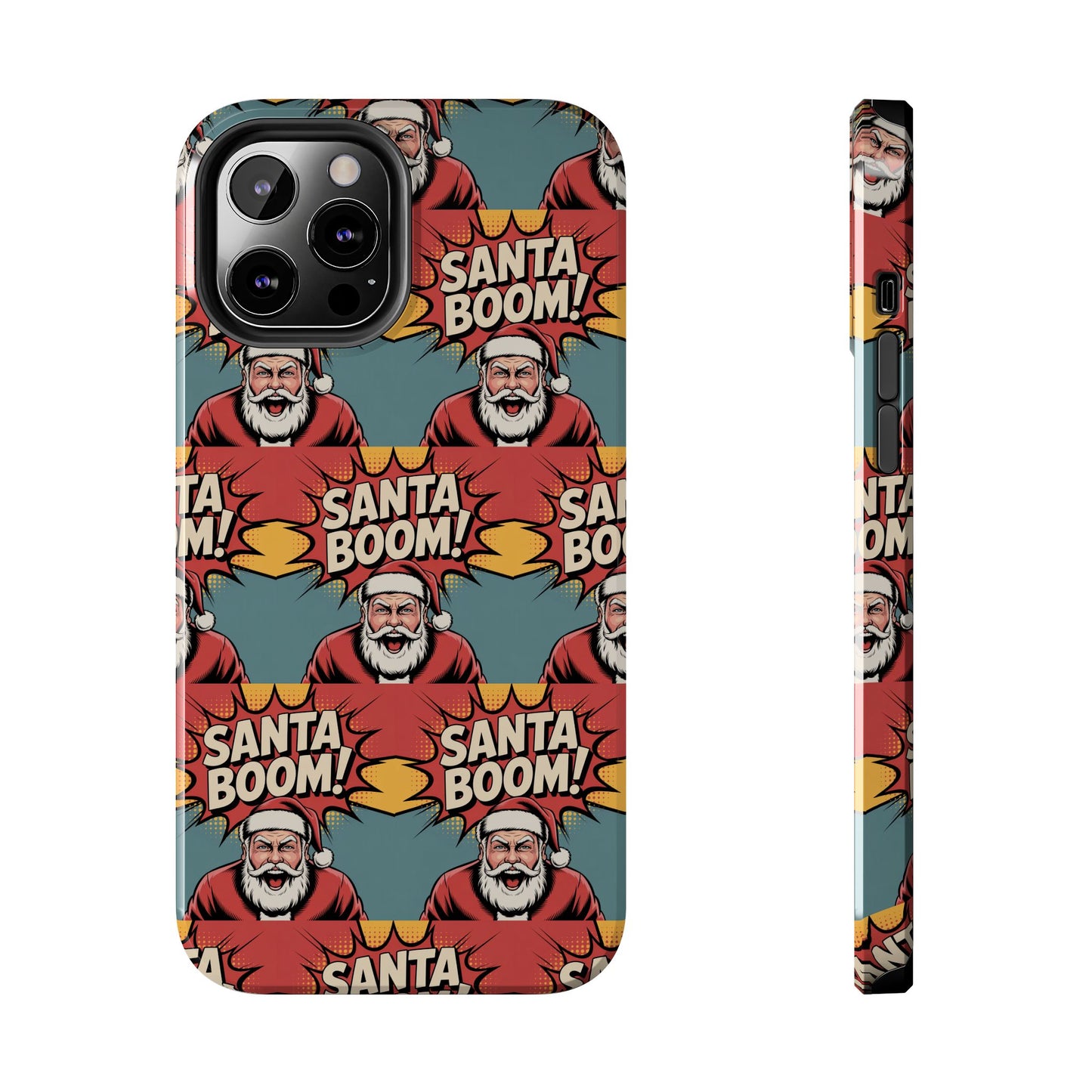 Festive Santa Boom Pattern Tough Phone Case