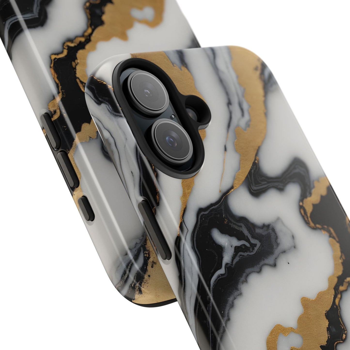 Elegant Gold Marble Tough Phone Case - Stylish Protection for Your iPhone