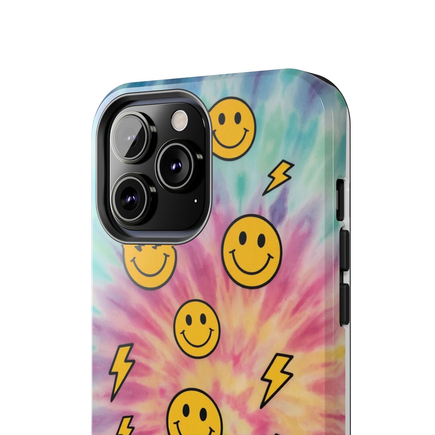 Colorful Smiley Lightning Tough Phone Case - Fun & Durable