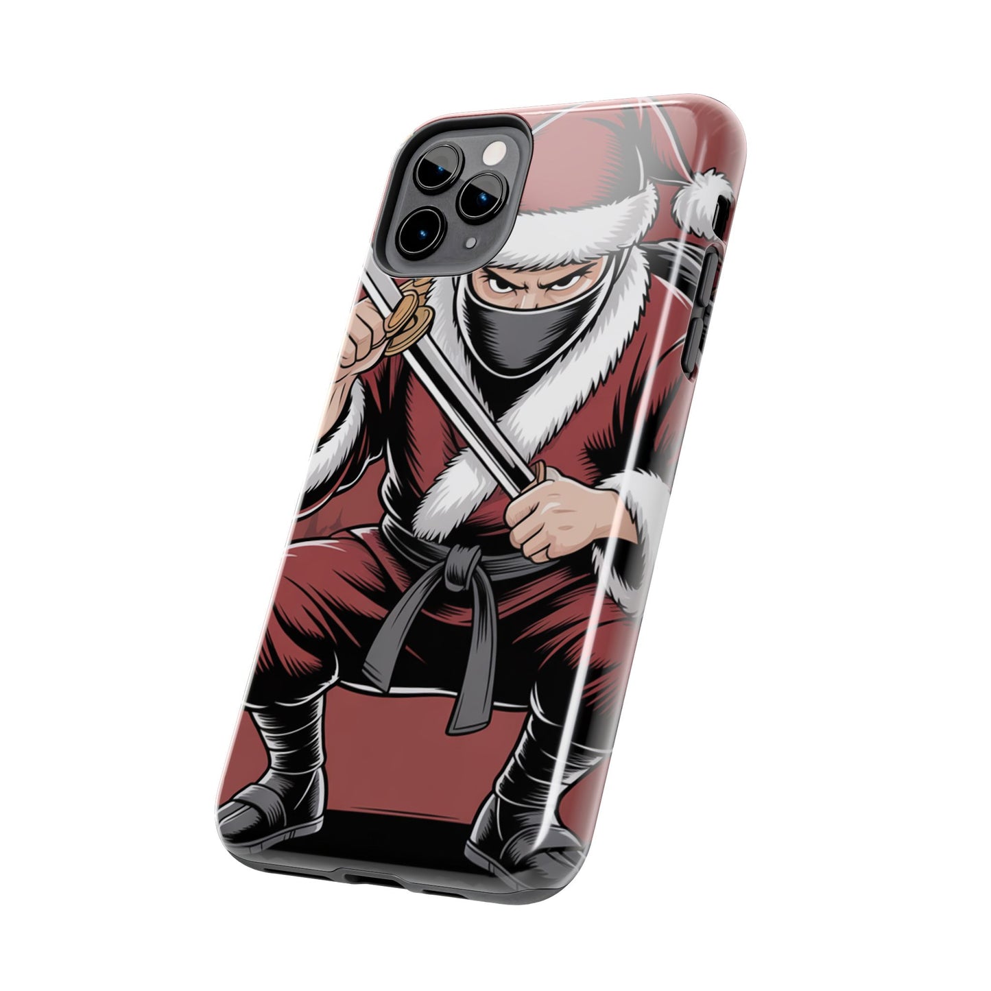 Ninja Santa Tough Phone Case | Durable Holiday Phone Cover for iPhone