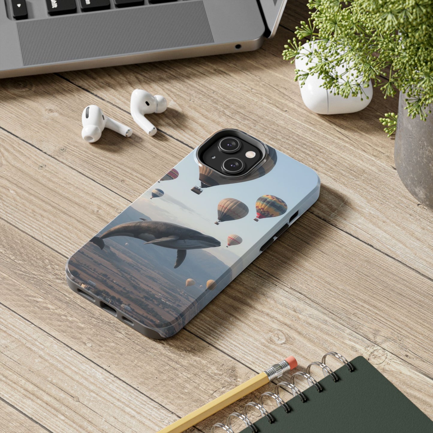Whale Hot Air Balloon Tough Phone Case - Adventure & Nature Lovers