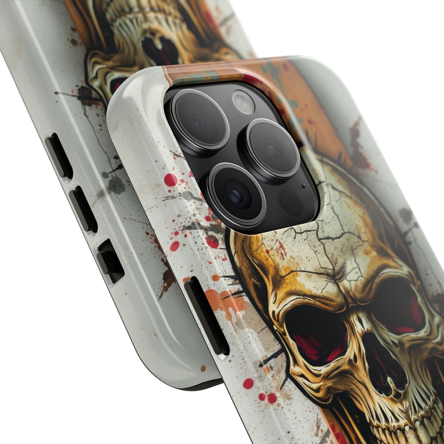Edgy Skull Tough Phone Case - Durable Protection for Skateboard Enthusiasts