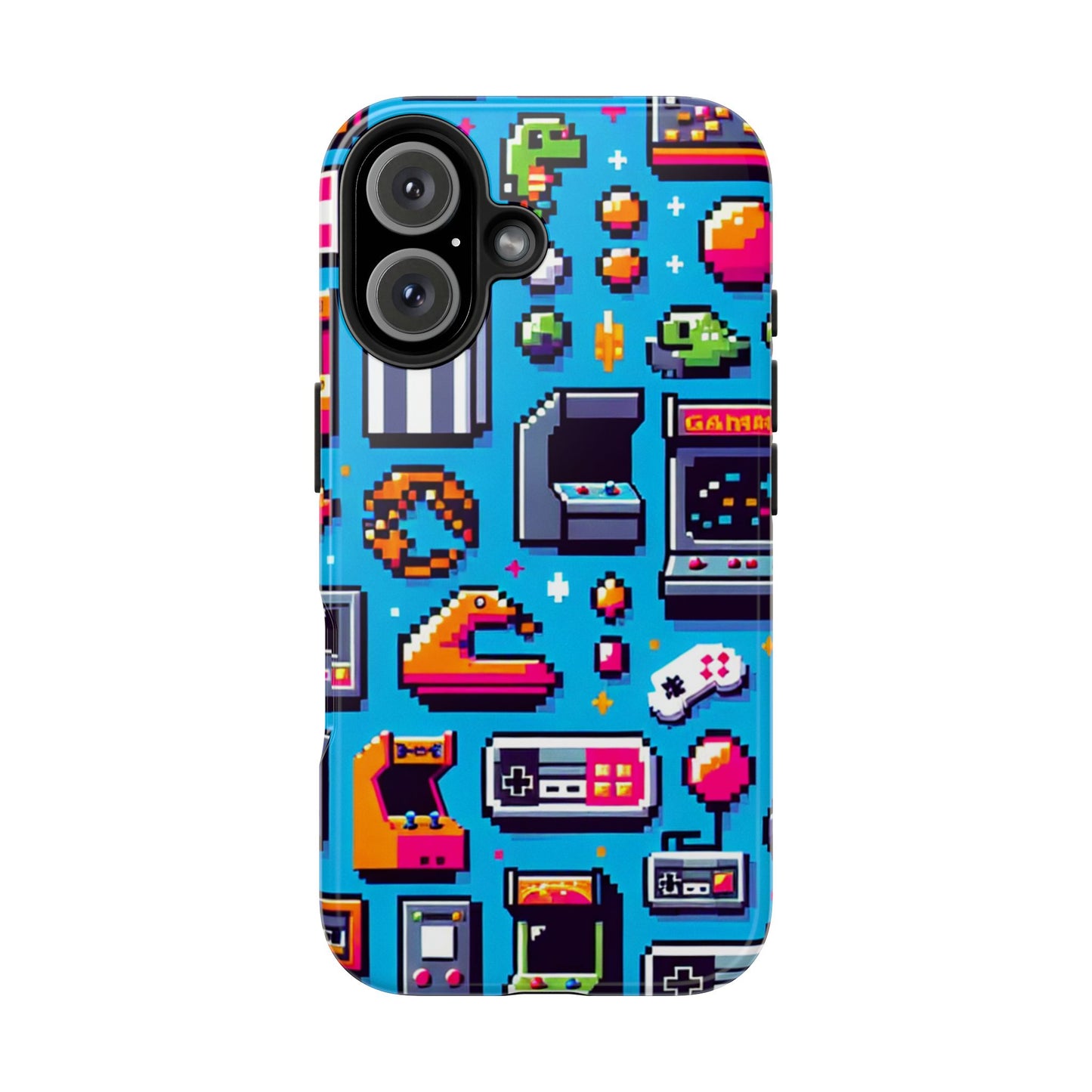 Retro Gaming Tough Phone Case - Pixel Art Design for Gamers - for iPhone