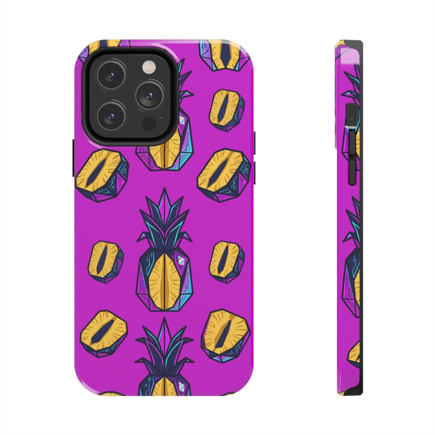 Cyberpunk Origami Pineapple iPhone Case