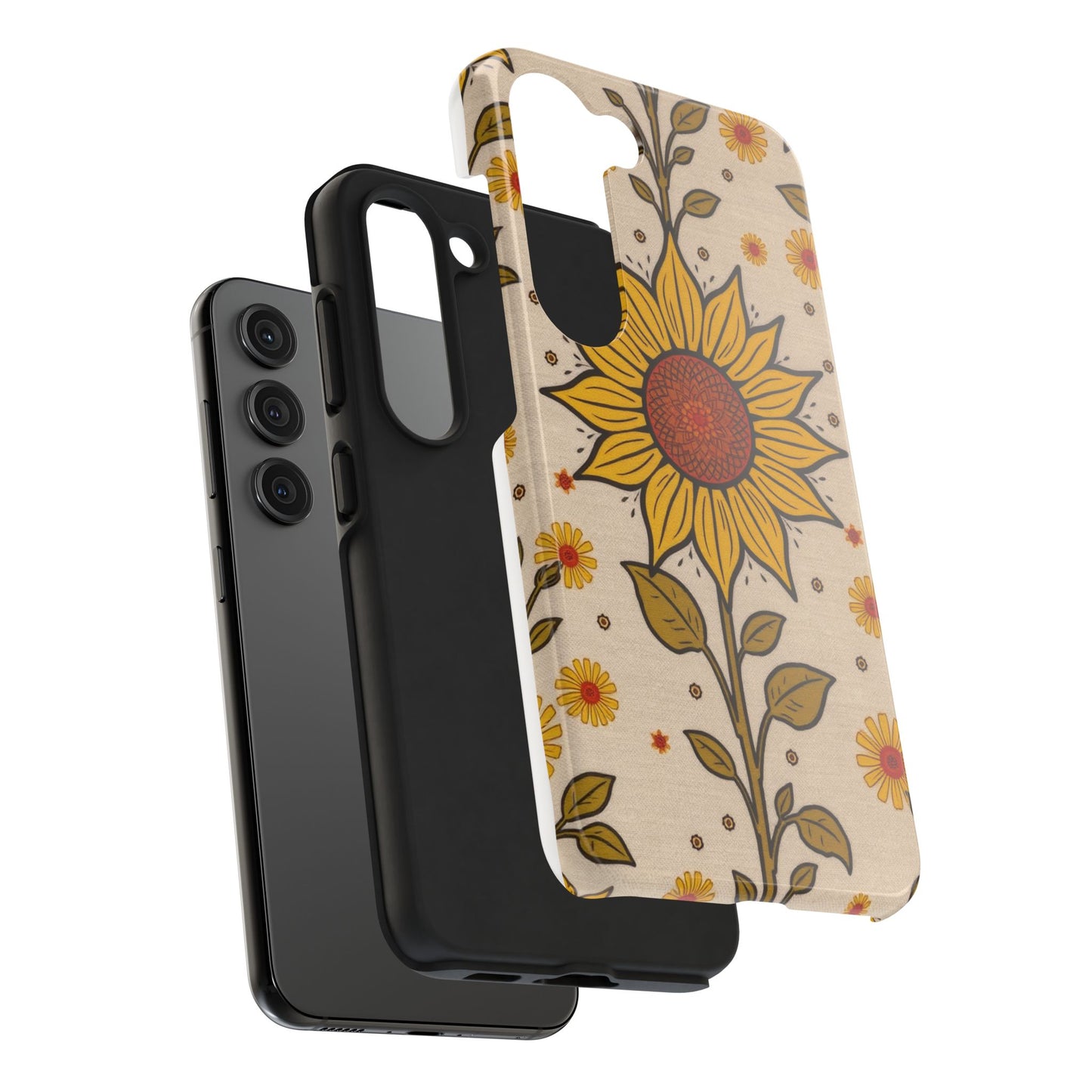 Bright Sunflower Origins Tough Phone Case - Floral Design for Nature Lovers - for iPhone