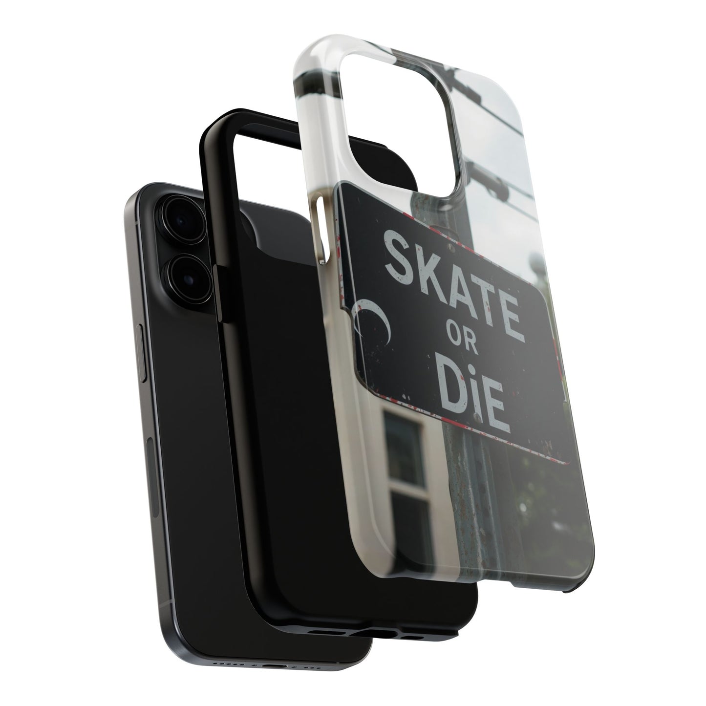 Black Sign Skate or Die Design - Tough Phone Case for iPhone
