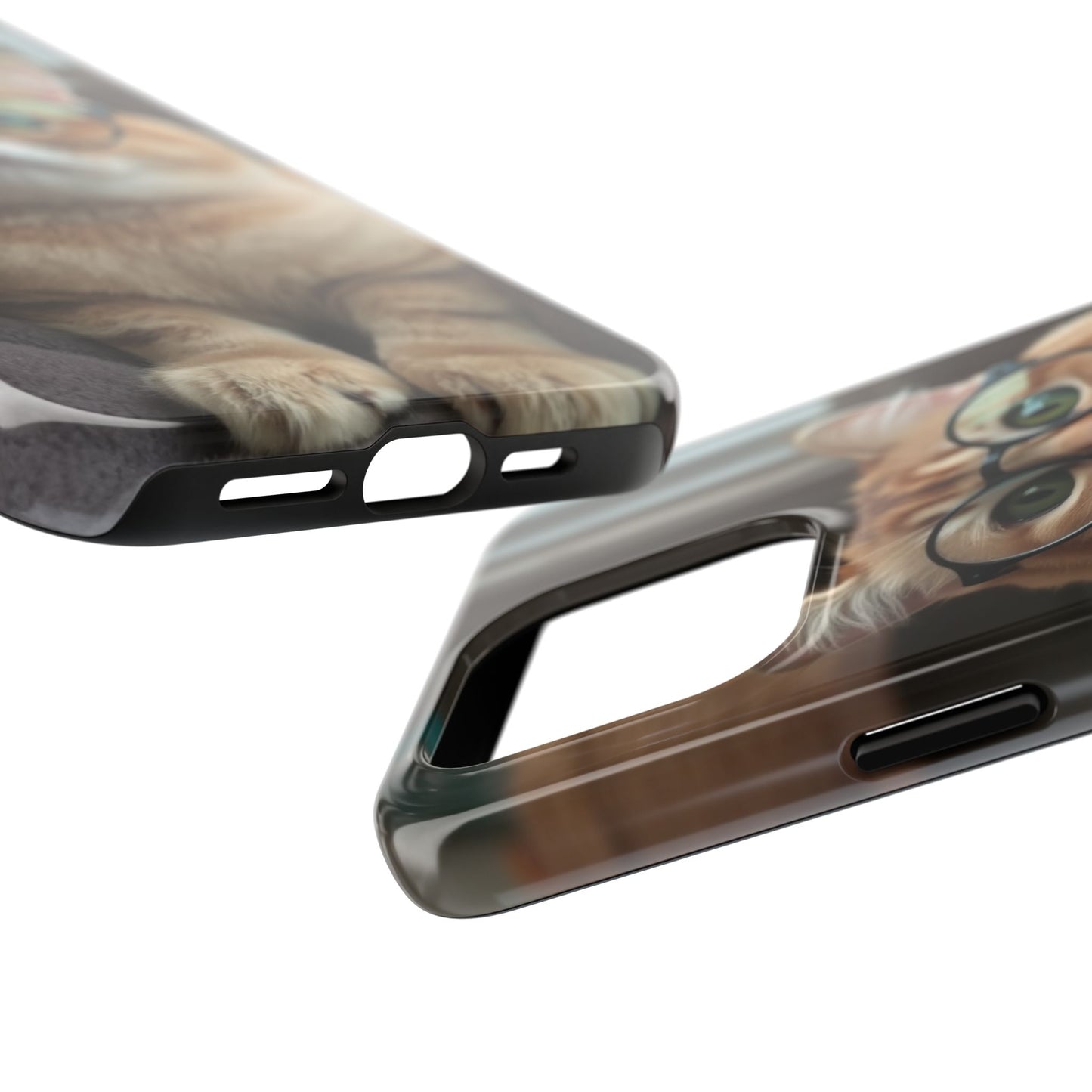 Cute Cat Glasses Tough Phone Case - Fun & Stylish Protection for Cat Lovers