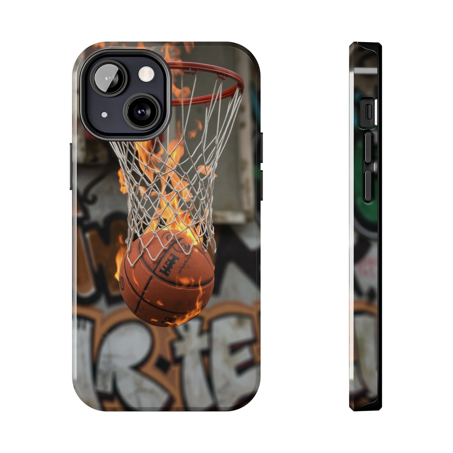 Fire Basketball Tough Phone Case - Durable Sporty Design for Athletes & Fans