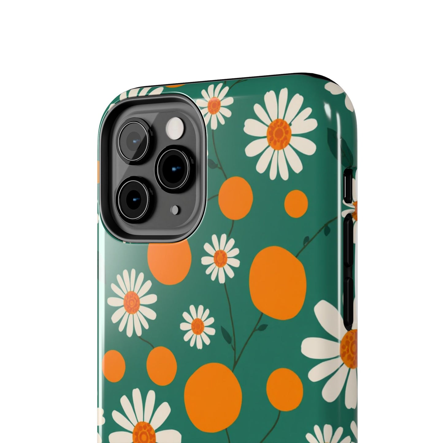 Floral Tough Phone Case - Daisy & Orange Design