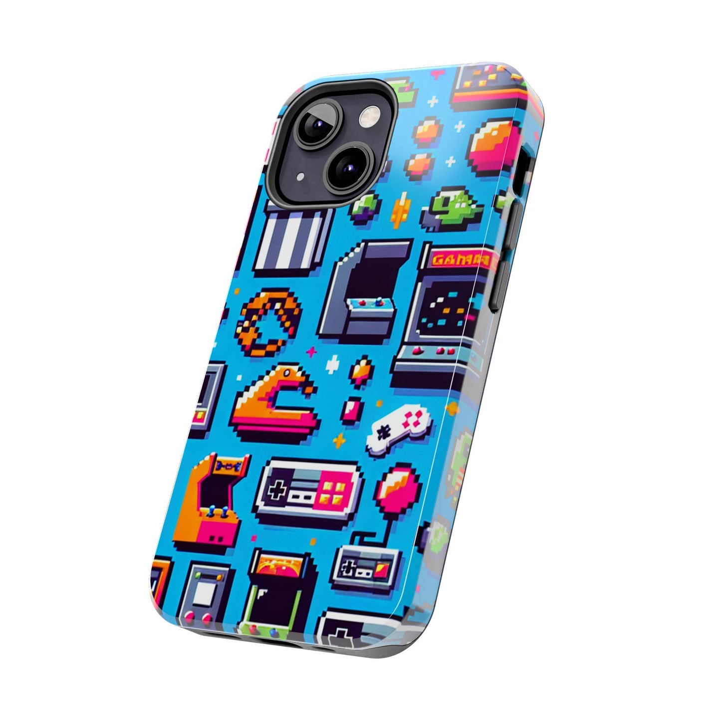 Retro Gaming Tough Phone Case - Pixel Art Design for Gamers - for iPhone