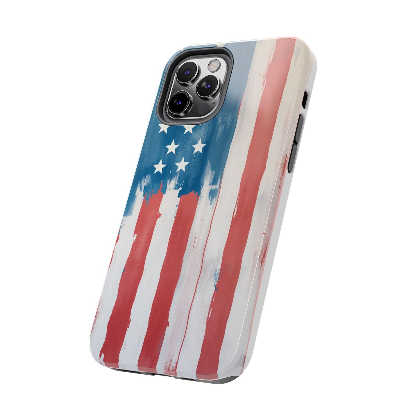 Patriotic Tough Phone Cases - Abstract USA Flag Design for Durable Protection - for iPhone