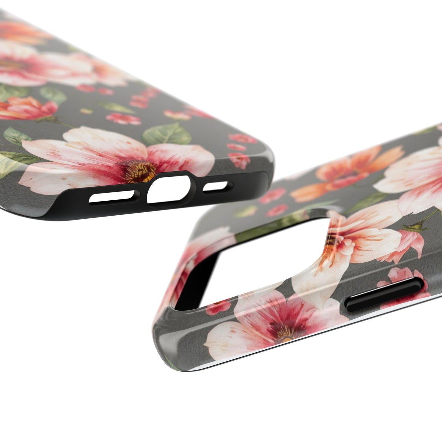 Floral Pink Tough Phone Case - Stylish & Durable Floral Design - for iPhone