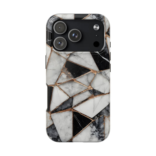 Elegant Marble Tough Phone Case - Stylish Protection for iPhone
