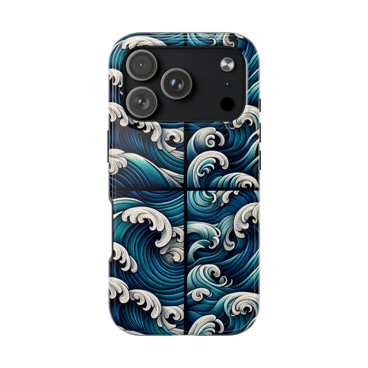 Ocean Waves Tough Phone Case - Durable Protection with Artistic Design - for iPhone