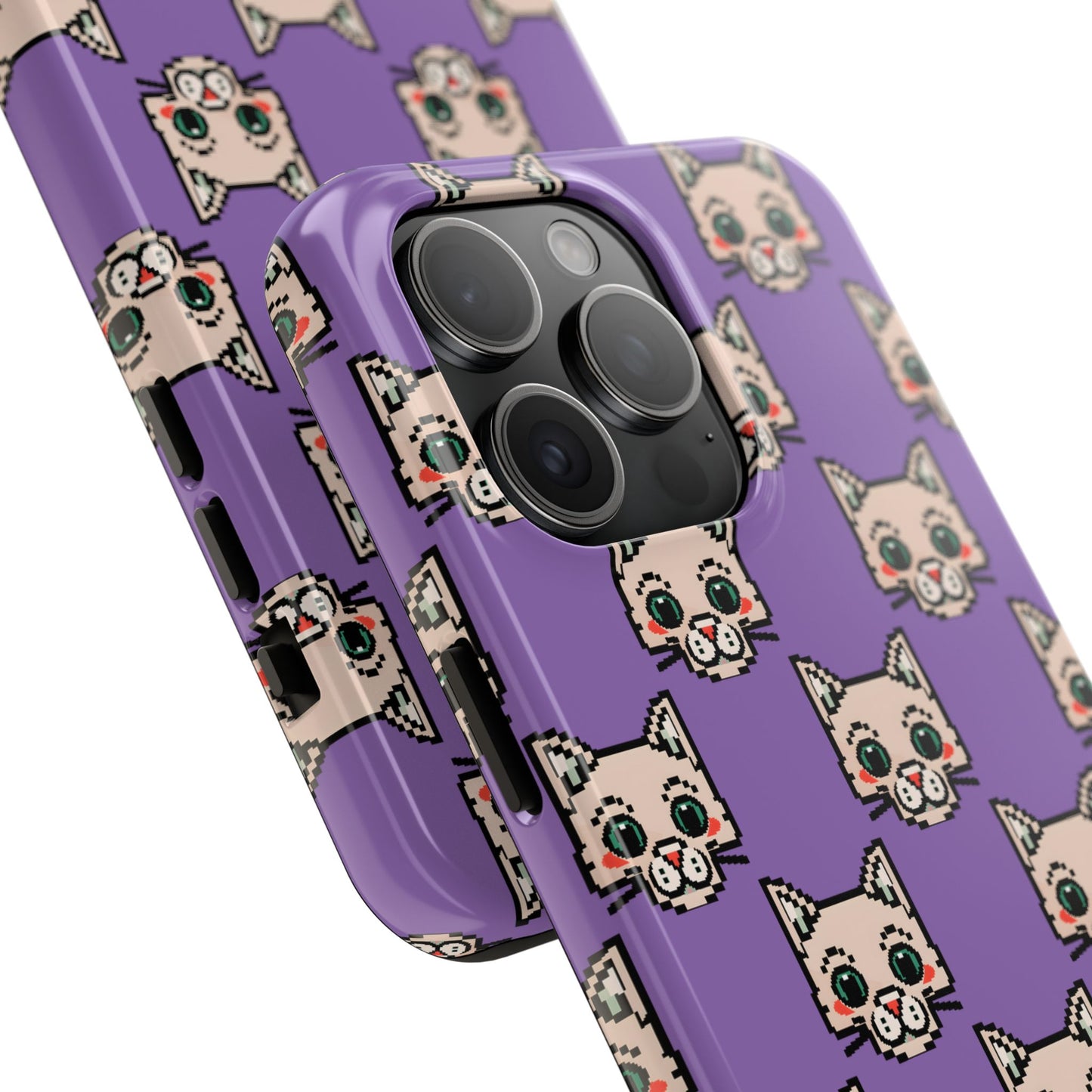 Cute Pixel Cat Tough Phone Case – Fun and Durable Protection for Cat Lovers - for iPhone