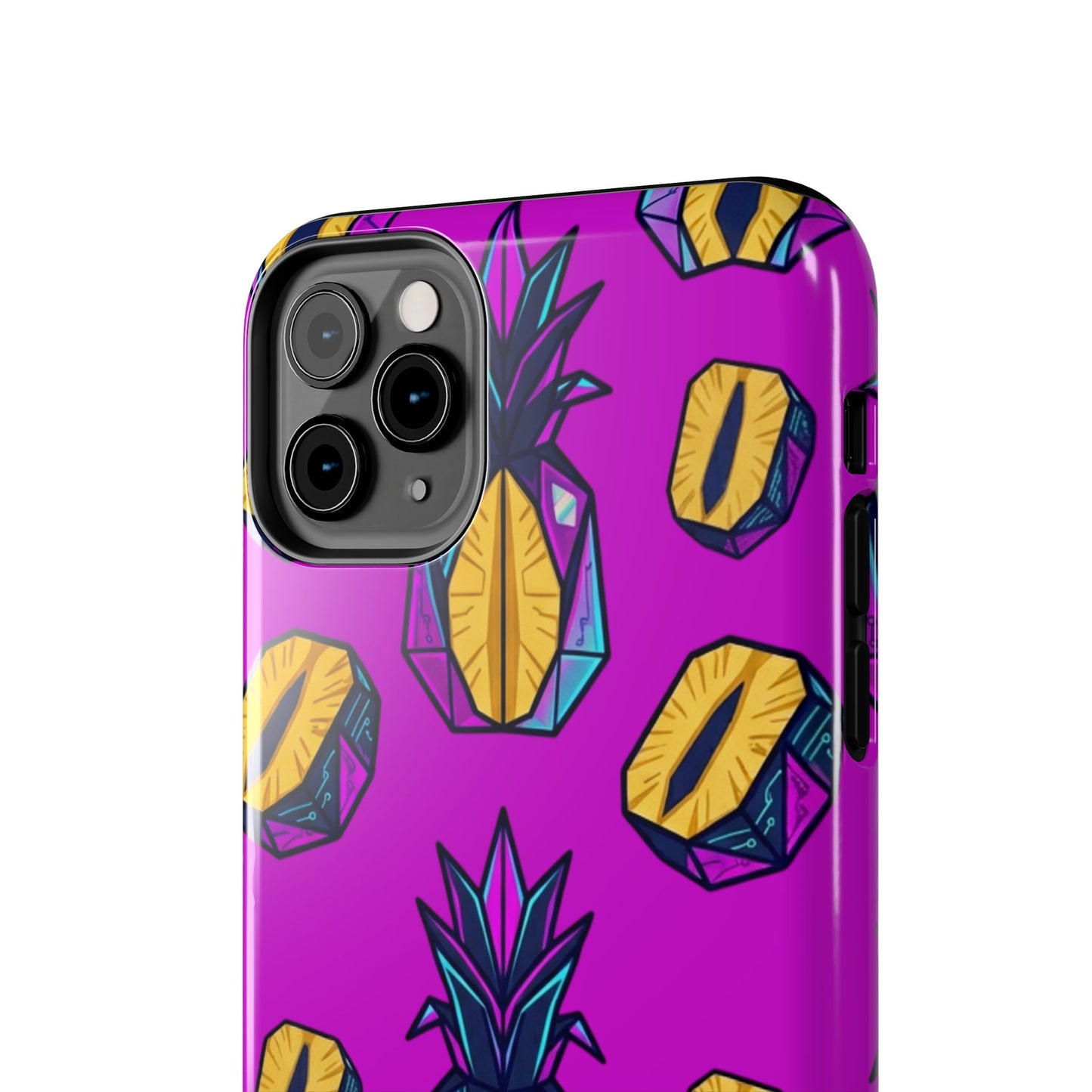 Cyberpunk Origami Pineapple iPhone Case