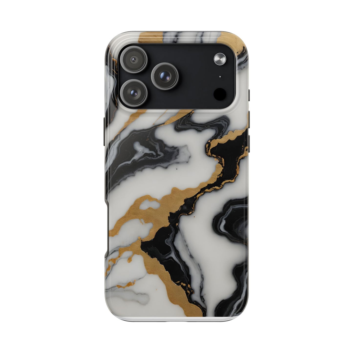 Elegant Gold Marble Tough Phone Case - Stylish Protection for Your iPhone