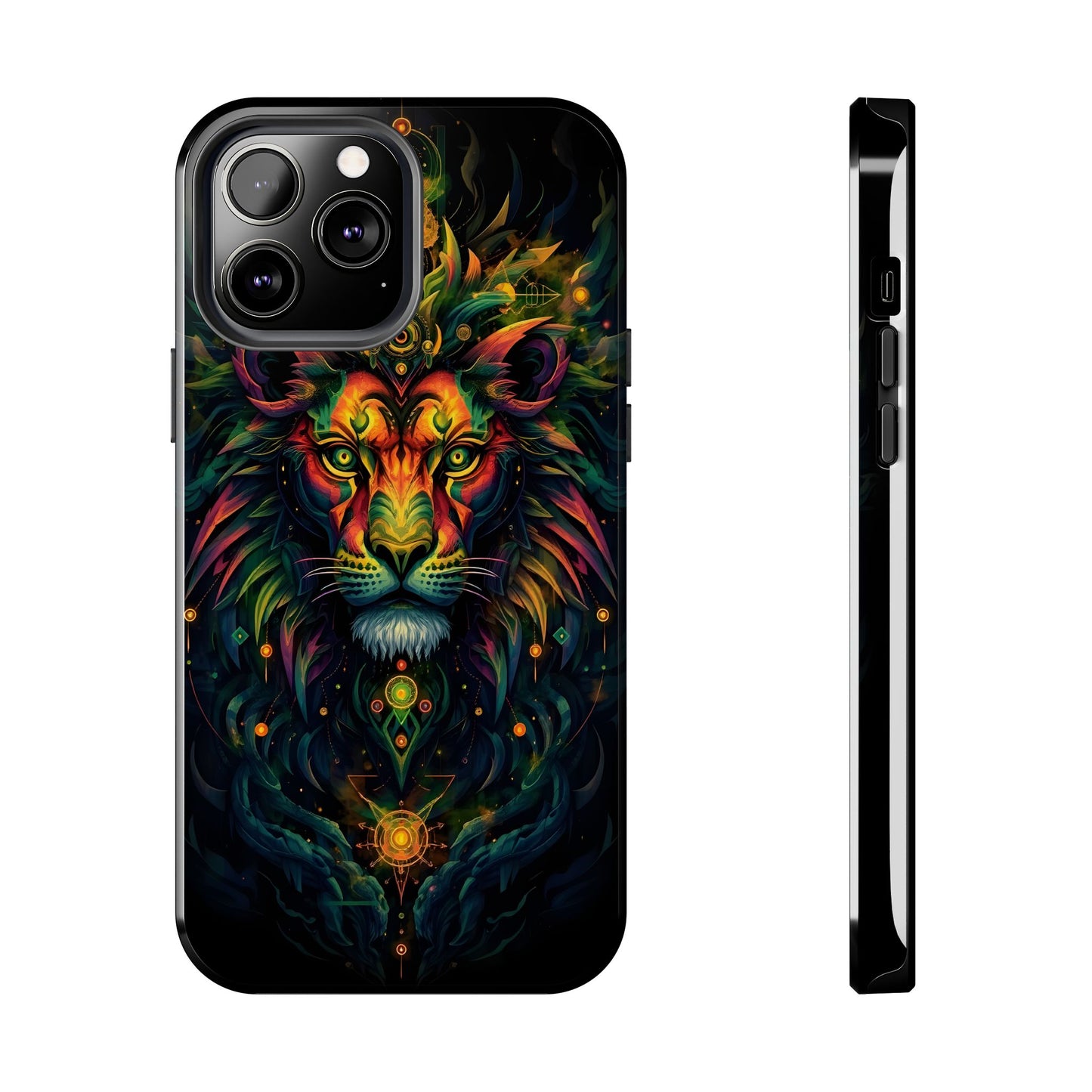 Vibrant Mystical Lion Art Tough Phone Case - Bold Protector for Animal Lovers - for iPhone