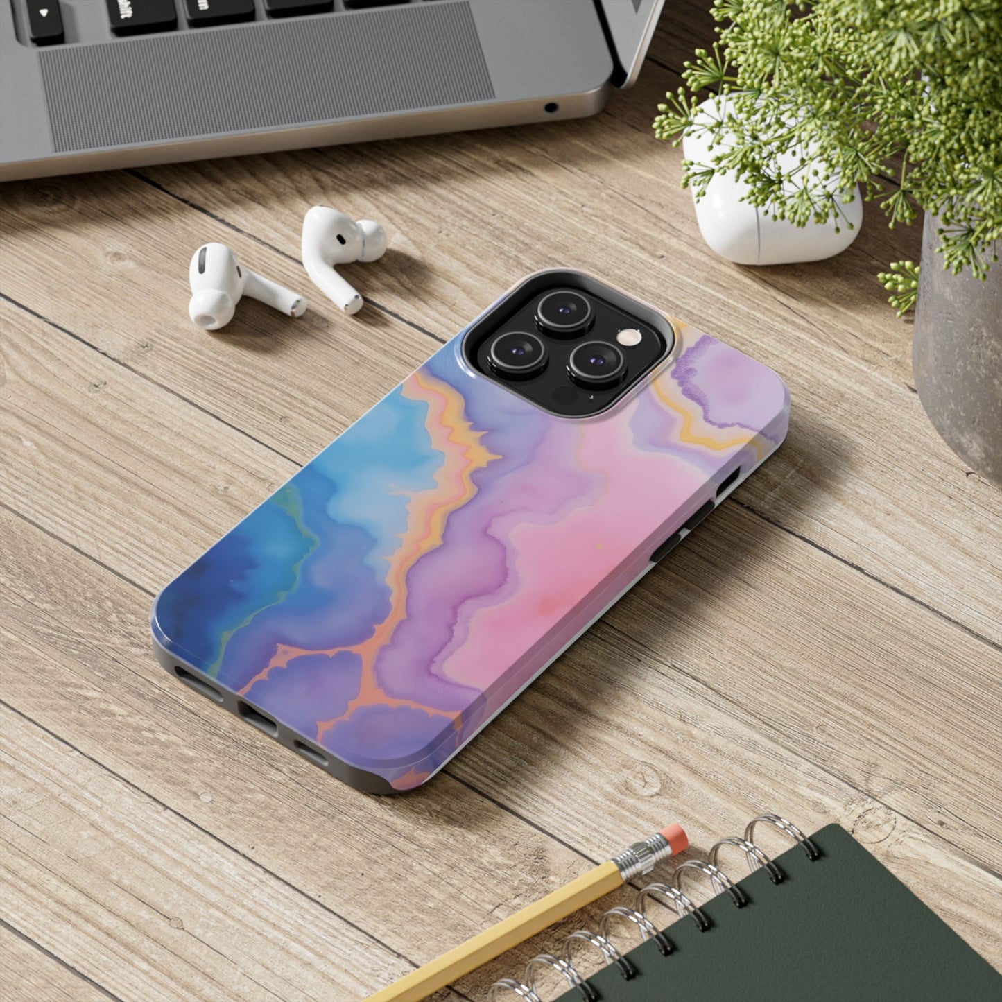 Watercolor Abstract Colors Tough Phone Case - Protective Cover for iPhone