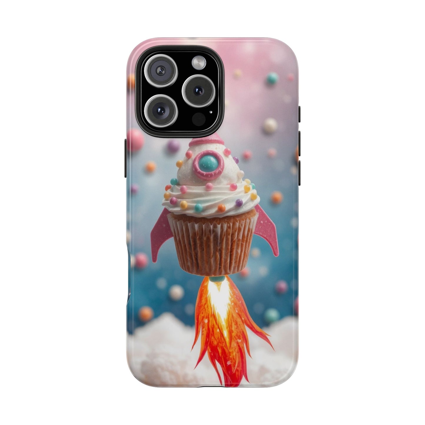 Whimsical Rocket Cupcake Phone Case - Fun Protective Case for Kids and Teens