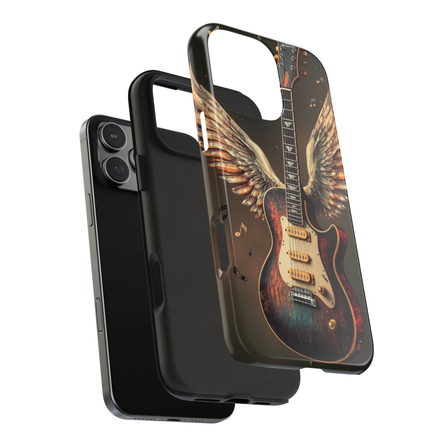 Inspirational Guitar Wing Phone Case - Tough Protection for Music Lovers