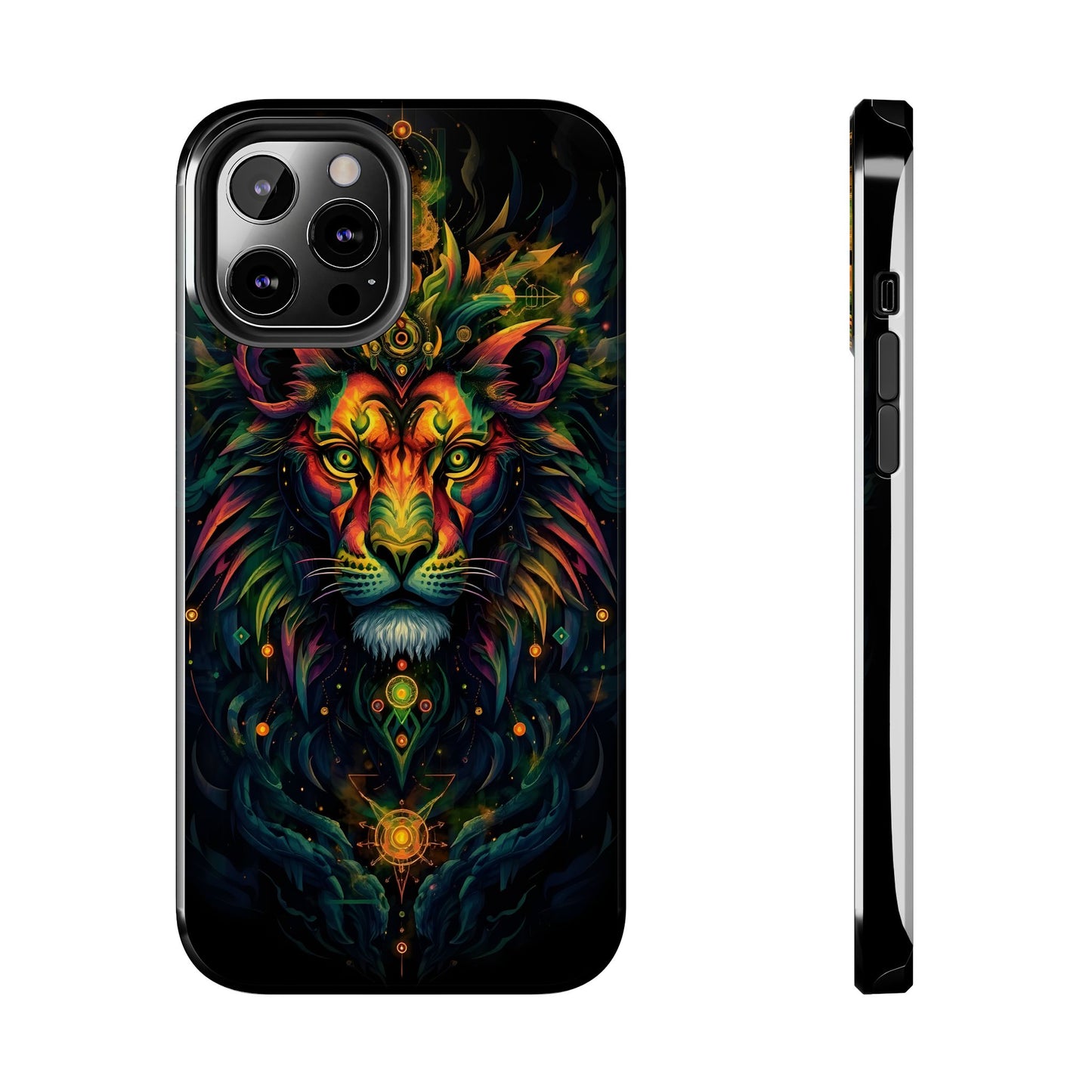 Vibrant Mystical Lion Art Tough Phone Case - Bold Protector for Animal Lovers - for iPhone