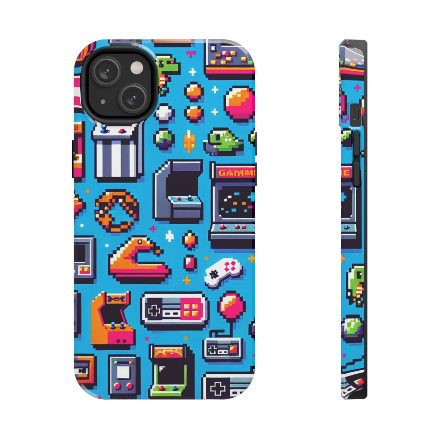Retro Gaming Tough Phone Case - Pixel Art Design for Gamers - for iPhone