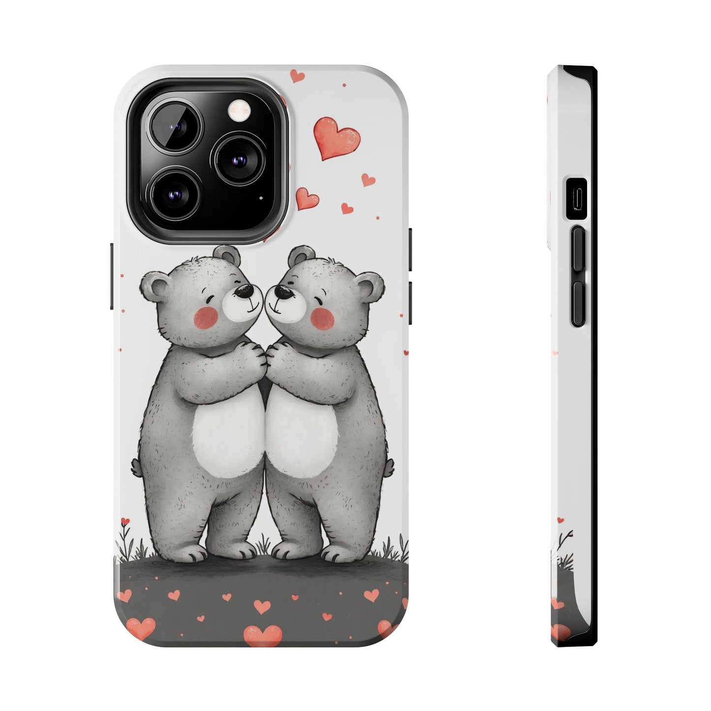 Cute Bear Love Tough Phone Case - Perfect for Valentine's Day & Couples