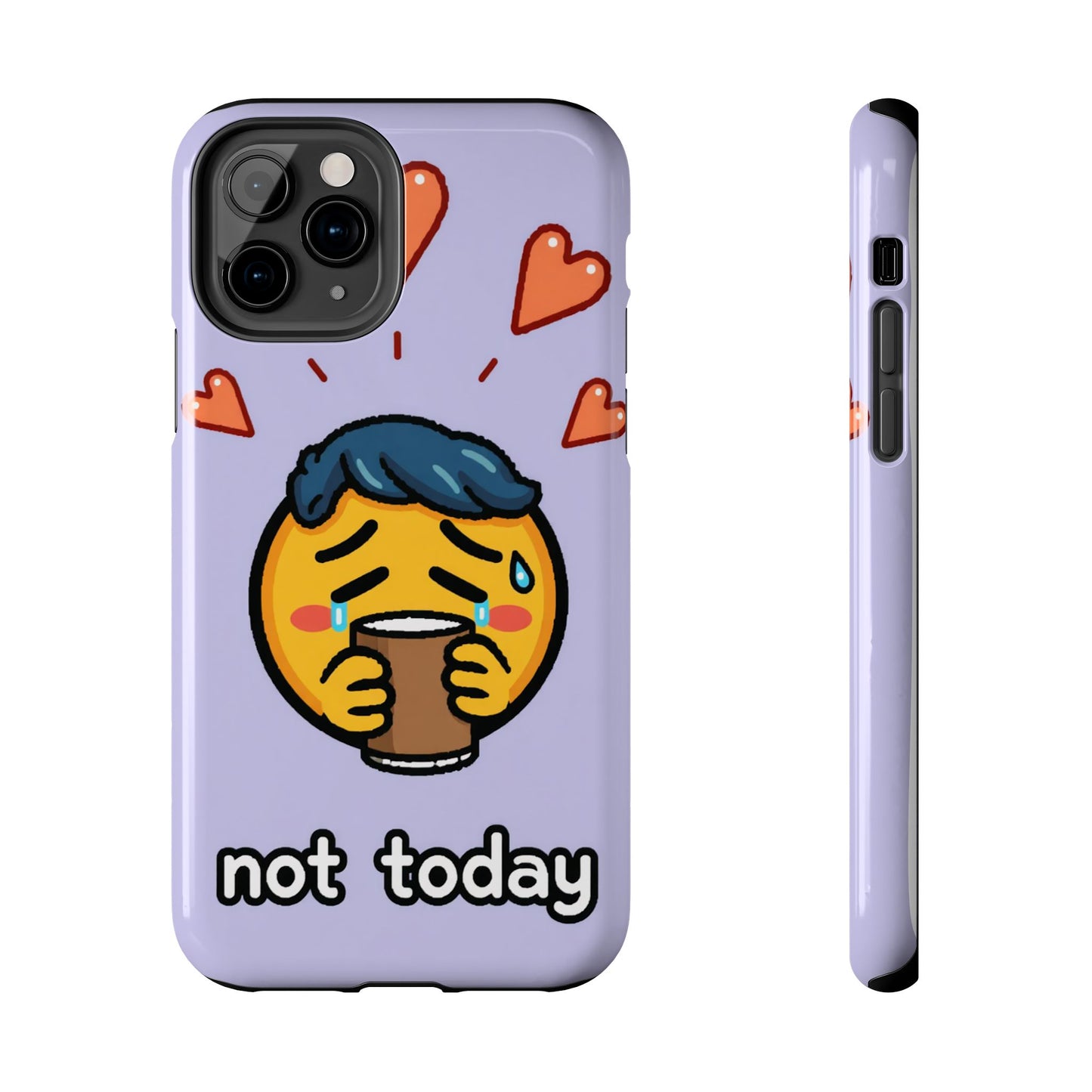 Cute Tough Phone Case - 'Not Today' Emoji Design