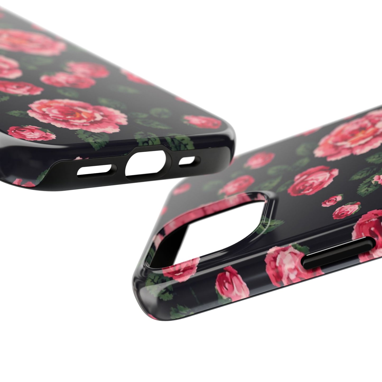 Pixelated Floral Tough Phone Case - Elegant Rose Design for Protection & Style - for iPhone