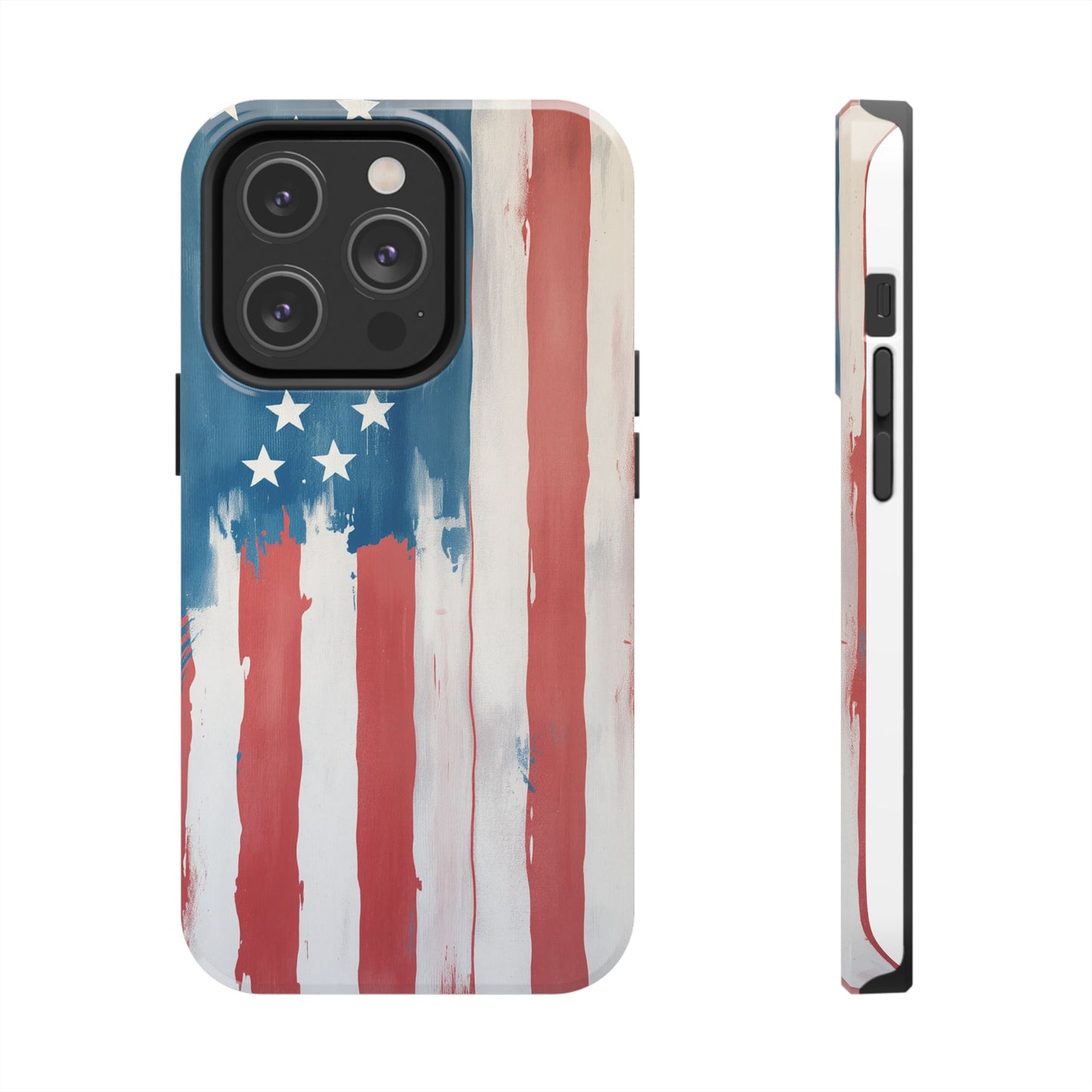 Patriotic Tough Phone Cases - Abstract USA Flag Design for Durable Protection - for iPhone