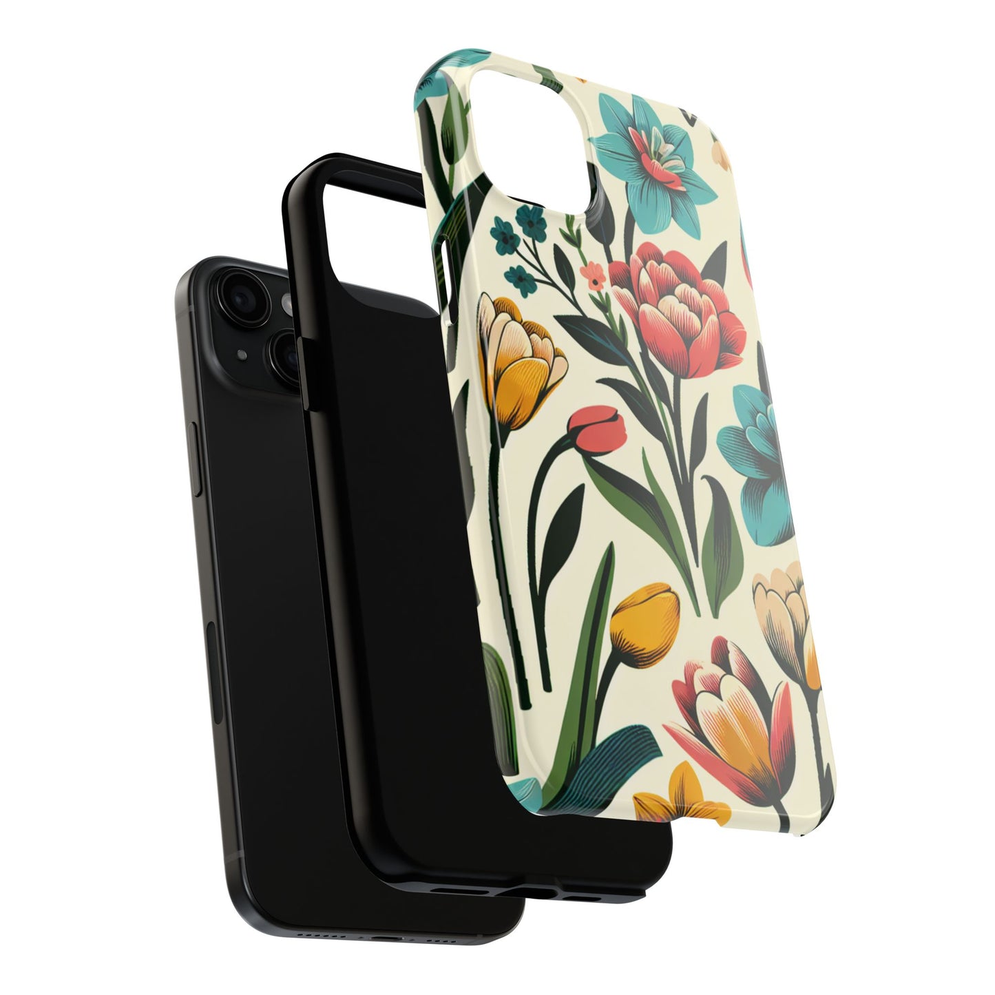 Floral Tough Phone Case - Vibrant Flower Design for Stylish Protection - for iPhone
