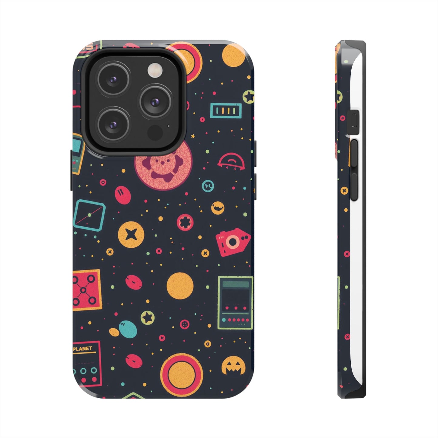 Colorful Space-Themed Tough Phone Case - Fun & Durable Protection for All Ages - for iPhone