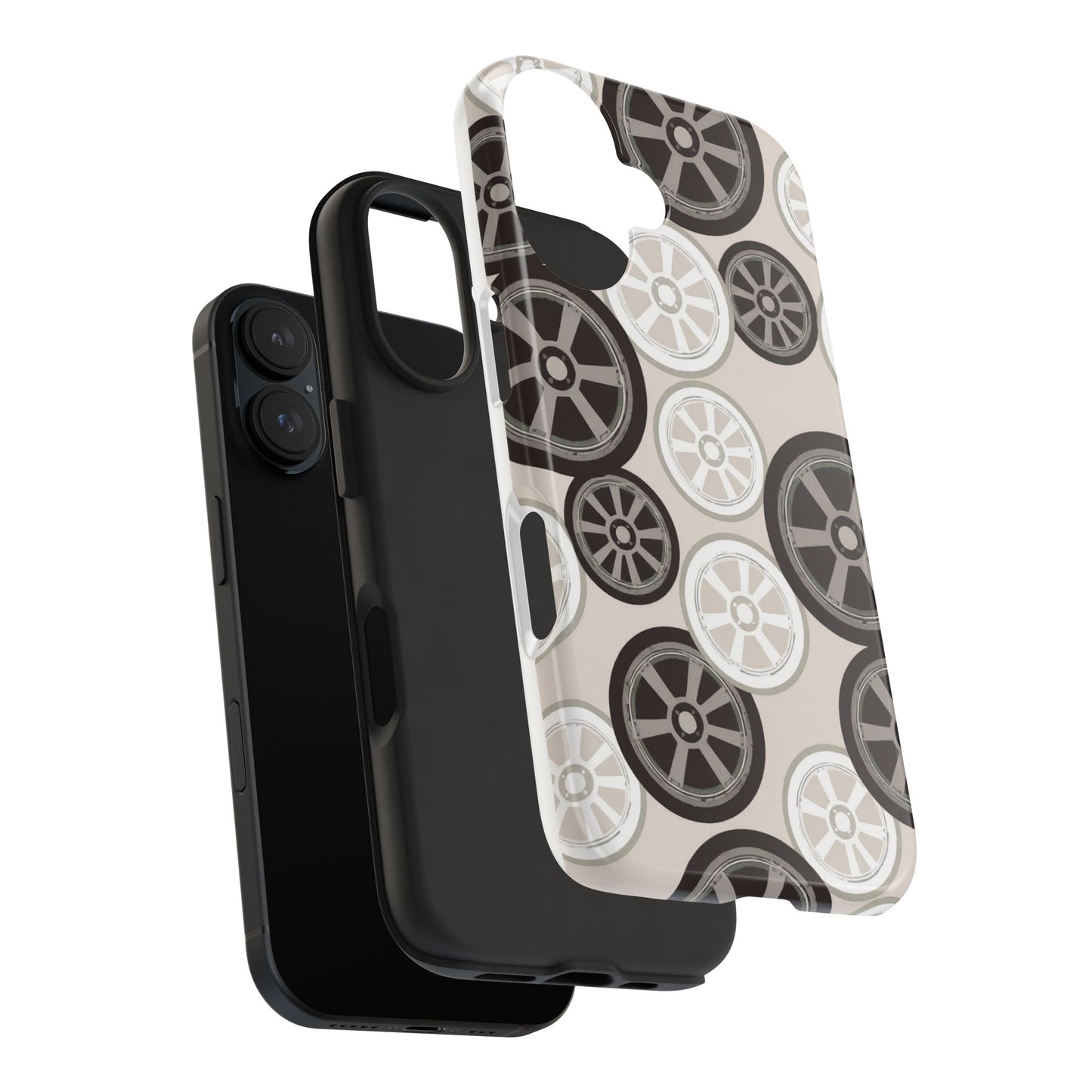 Racing Wheel Design Tough Phone Case – Durable Protection for Automotive Enthusiasts